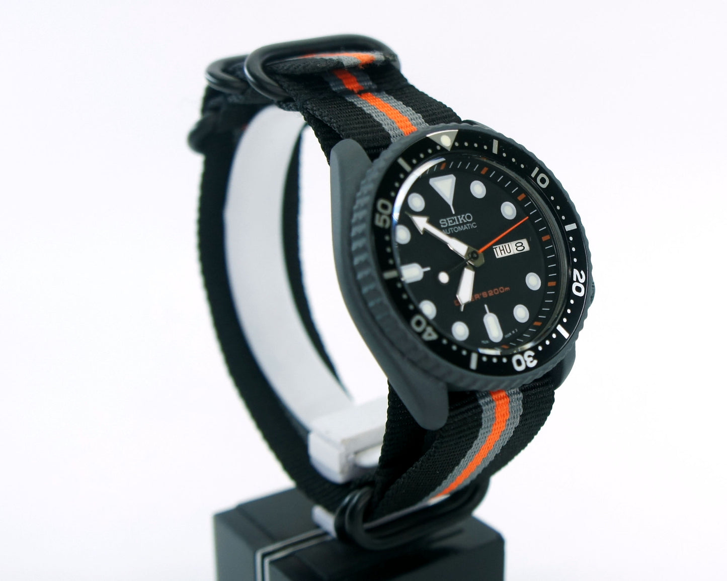Seikomod skx007 stone gray cerakote nh36a movement sapphire glass option  Seiko mod watch