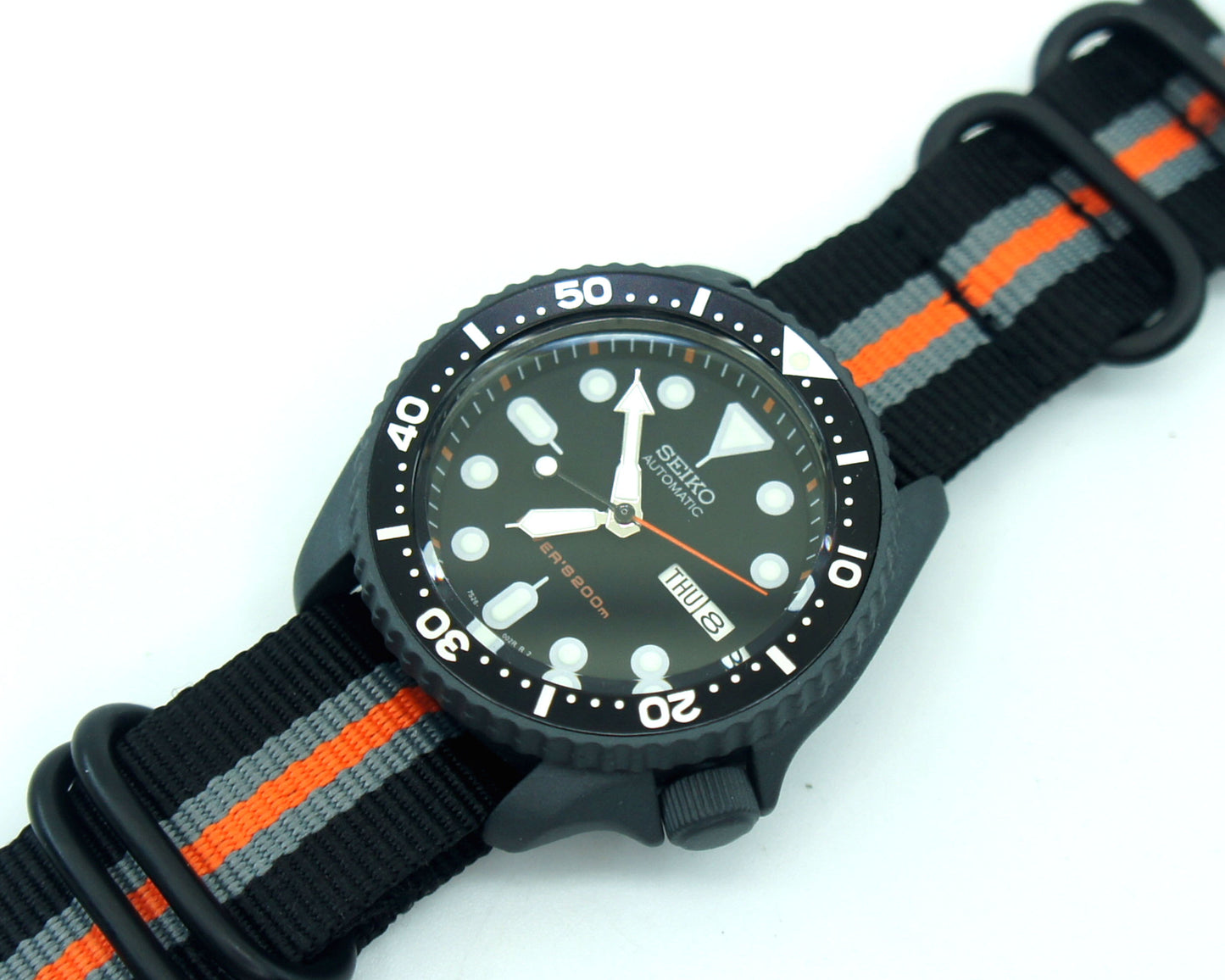 Seikomod skx007 stone gray cerakote nh36a movement sapphire glass option  Seiko mod watch