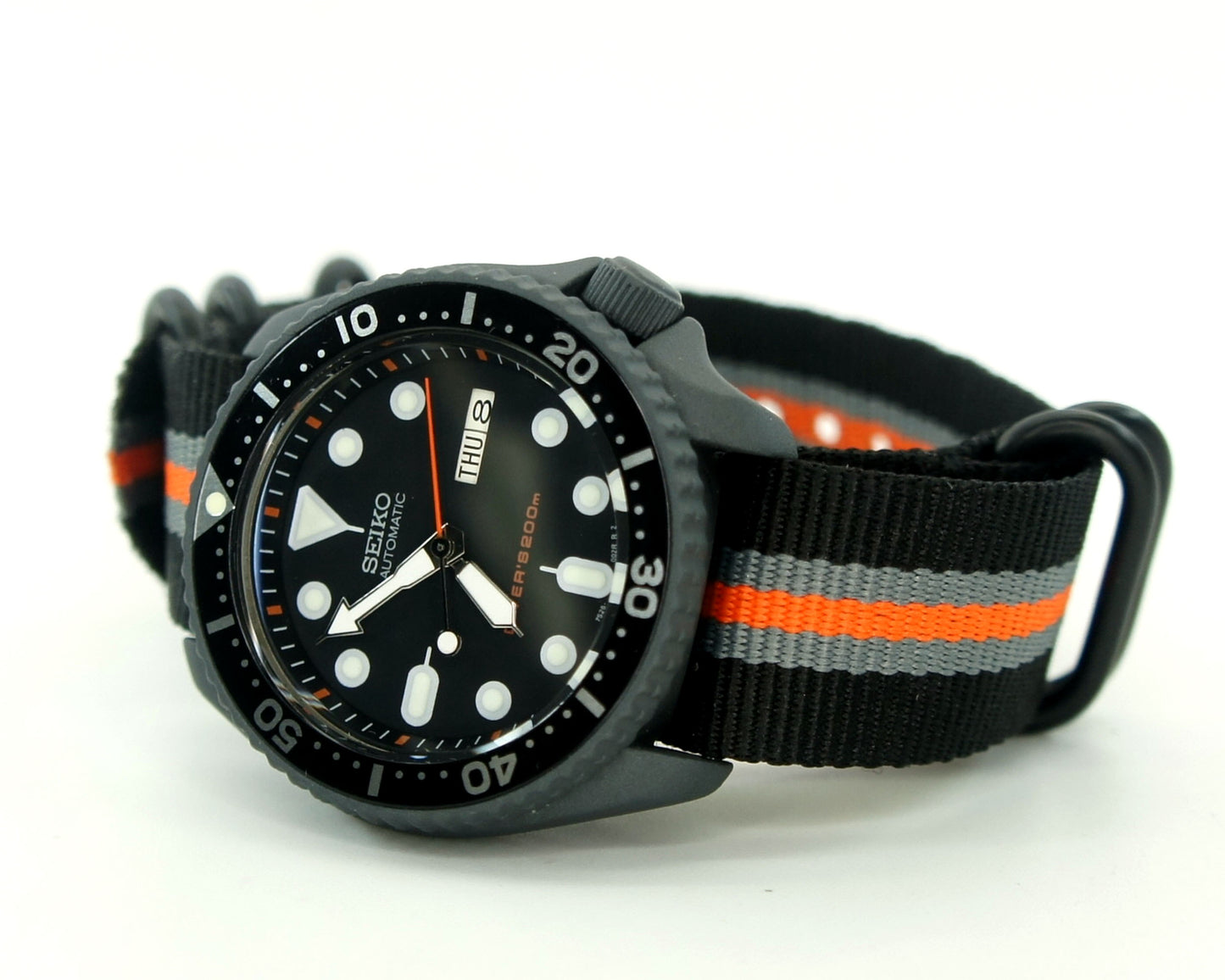 Seikomod skx007 stone gray cerakote nh36a movement sapphire glass option  Seiko mod watch