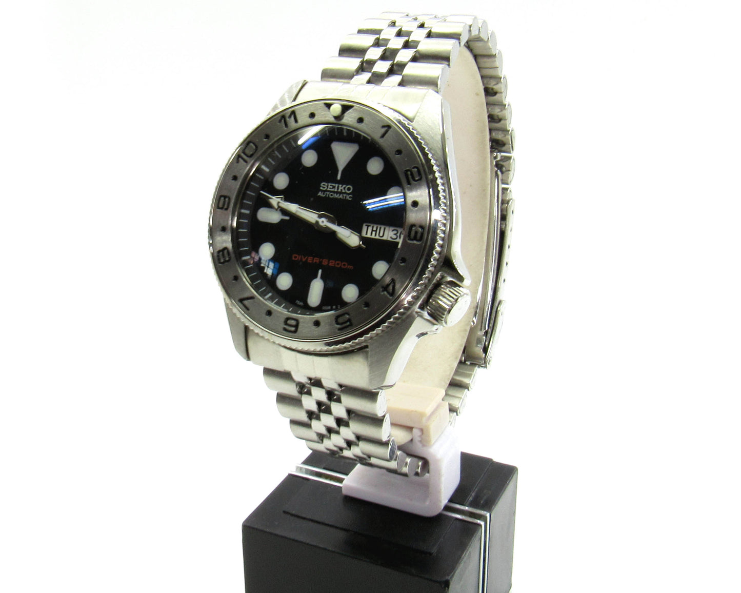 Dual time steel bezel insert Vintage Seiko skx013 stainless 38mm Seikomod