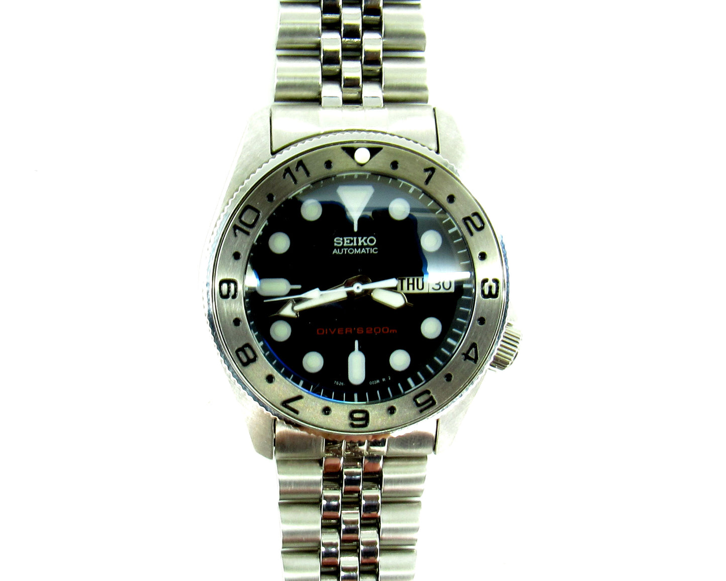 Dual time steel bezel insert Vintage Seiko skx013 stainless 38mm Seikomod