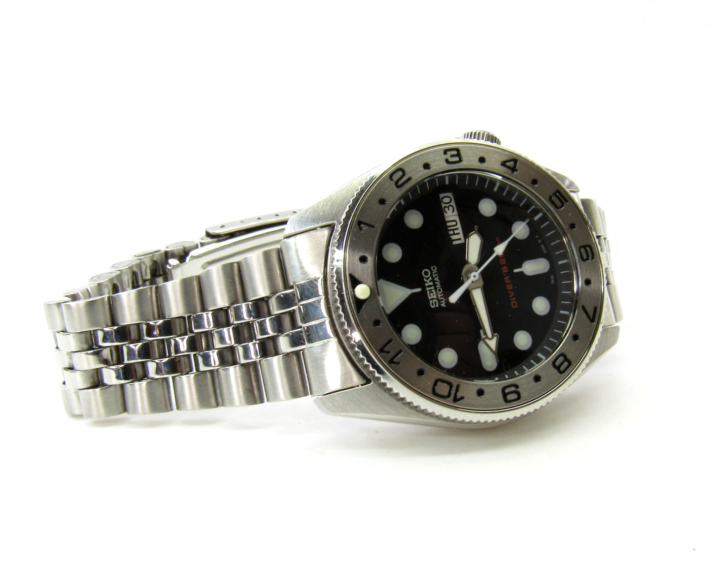 Dual time steel bezel insert Vintage Seiko skx013 stainless 38mm Seikomod