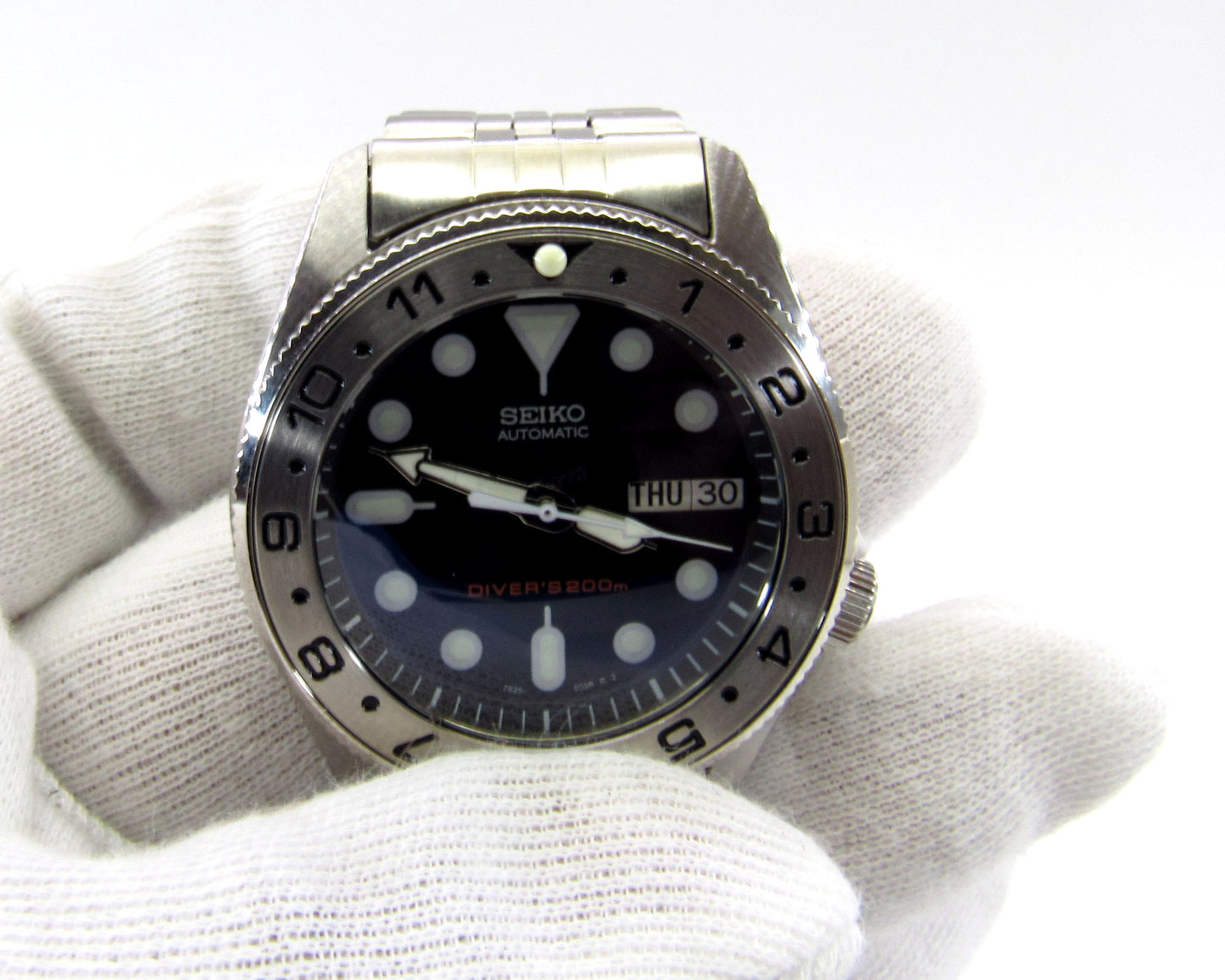 Dual time steel bezel insert Vintage Seiko skx013 stainless 38mm Seikomod