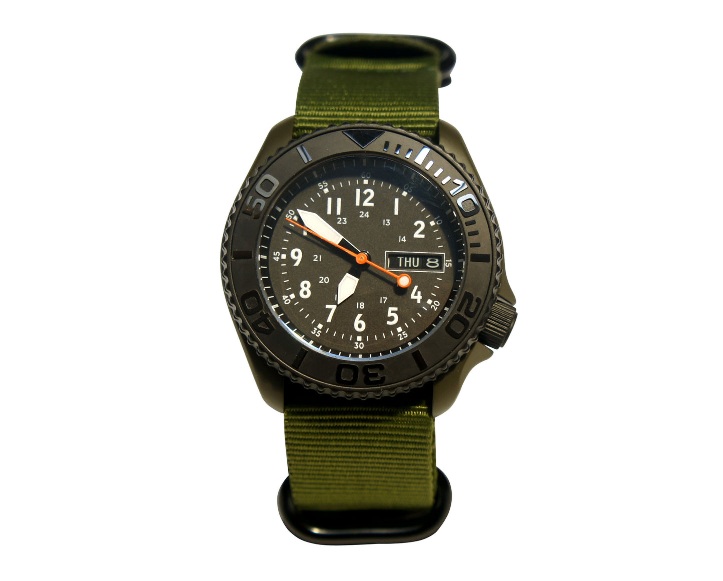 skx007 OD Green Graphite Black cerakote nh36a movement sapphire glass 24HR Dial Military watch Seiko Mod