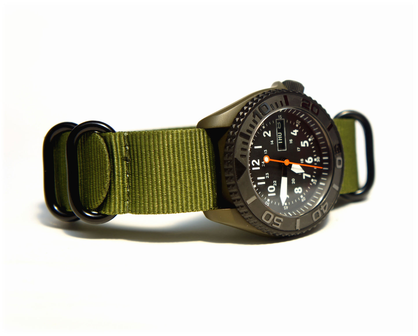 skx007 OD Green Graphite Black cerakote nh36a movement sapphire glass 24HR Dial Military watch Seiko Mod