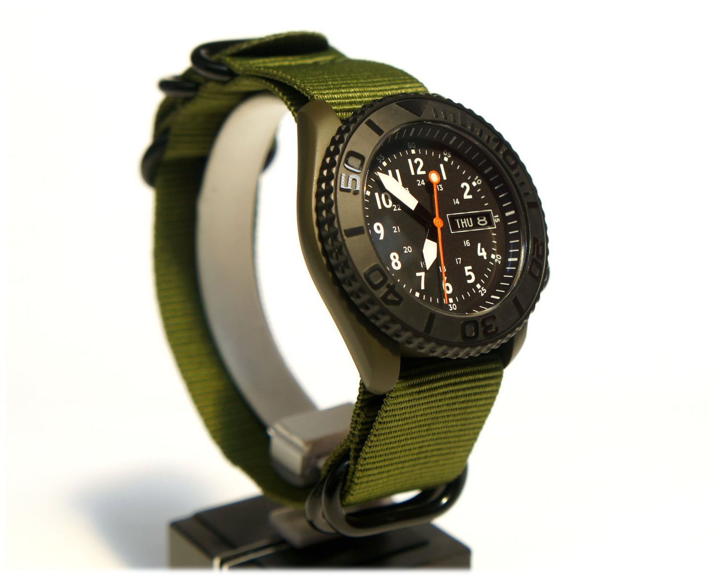 skx007 OD Green Graphite Black cerakote nh36a movement sapphire glass 24HR Dial Military watch Seiko Mod