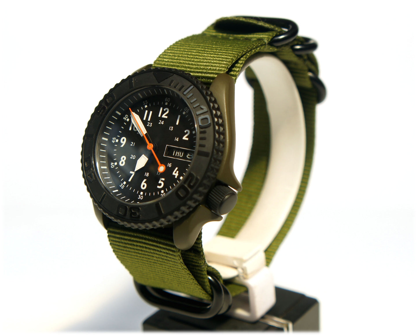 skx007 OD Green Graphite Black cerakote nh36a movement sapphire glass 24HR Dial Military watch Seiko Mod